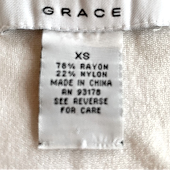 White short sleeve open front cardigan by Grace - Size XS - Picture 5 of 8